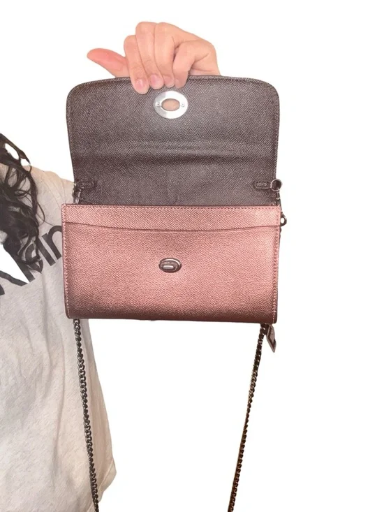 Metallic Rose Gold Chain Shoulder Bag - Picture 6 of 11